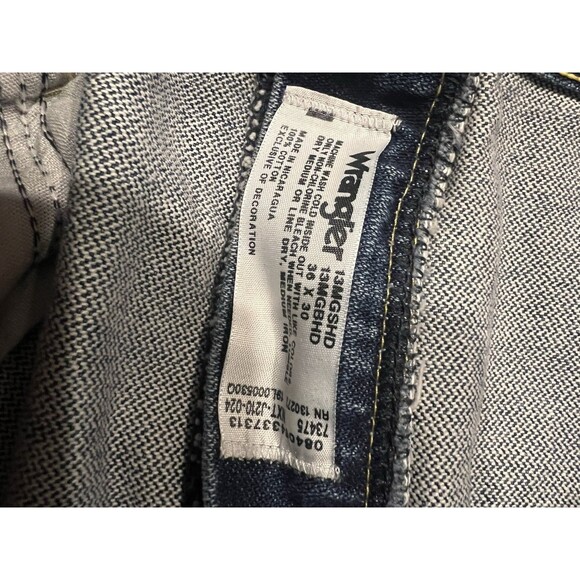 Wrangler Jeans Mens 36x30 George Straight Blue Premium Denim Cowboy Cut Reg Fit - Picture 8 of 8